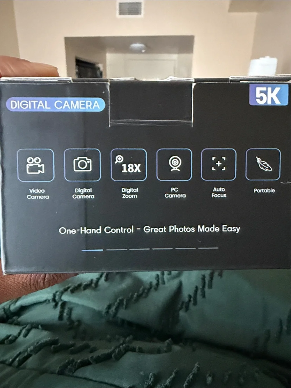 5K Black Digital Camera with 18X Zoom